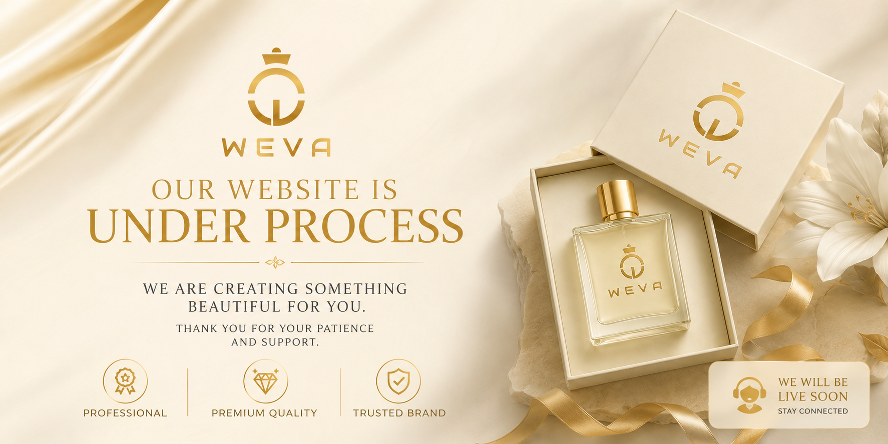 WEVA Perfume website under process banner